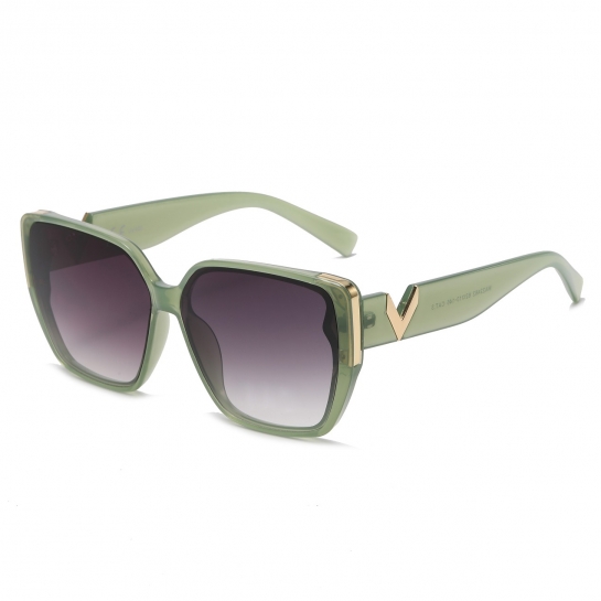Damskie kwadratowe okulary przeciwsłoneczne z filtrem UV400 zielone ST-MAX6